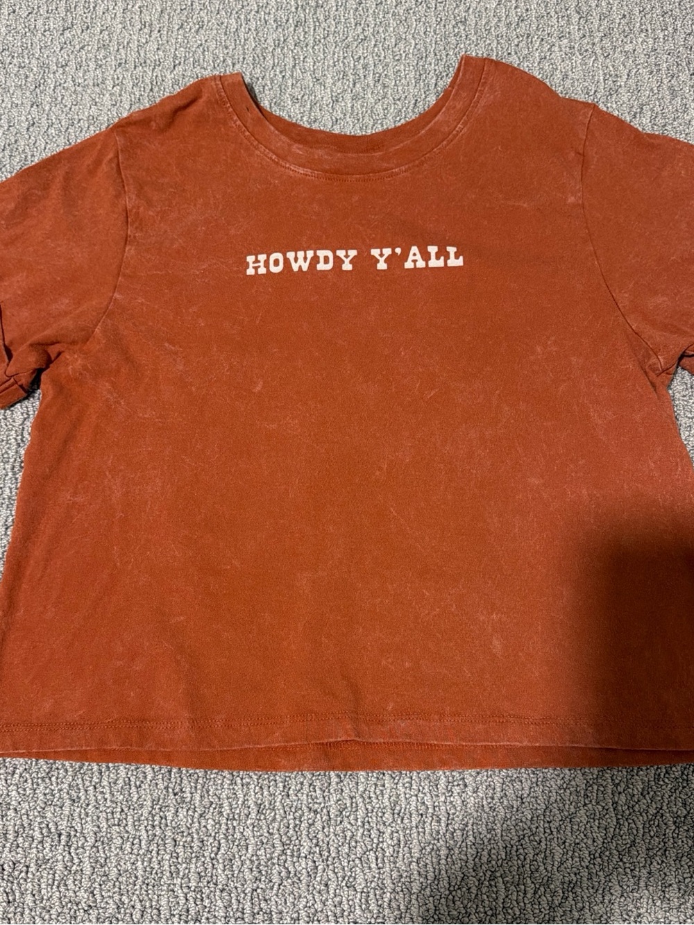 Darling Blue Rust Orange 'Howdy Y'All' Short Sleeve Tee size S